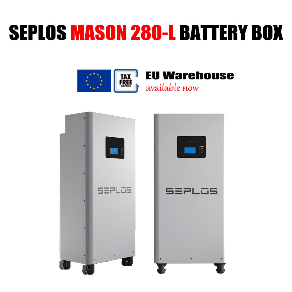 EU Stock Seplos MASON 280 Vertical 280Ah 48V Lifepo4 Energy Storage Battery Box DIY Kit Bundle With Active Balance Board with Wheels (Without cells)