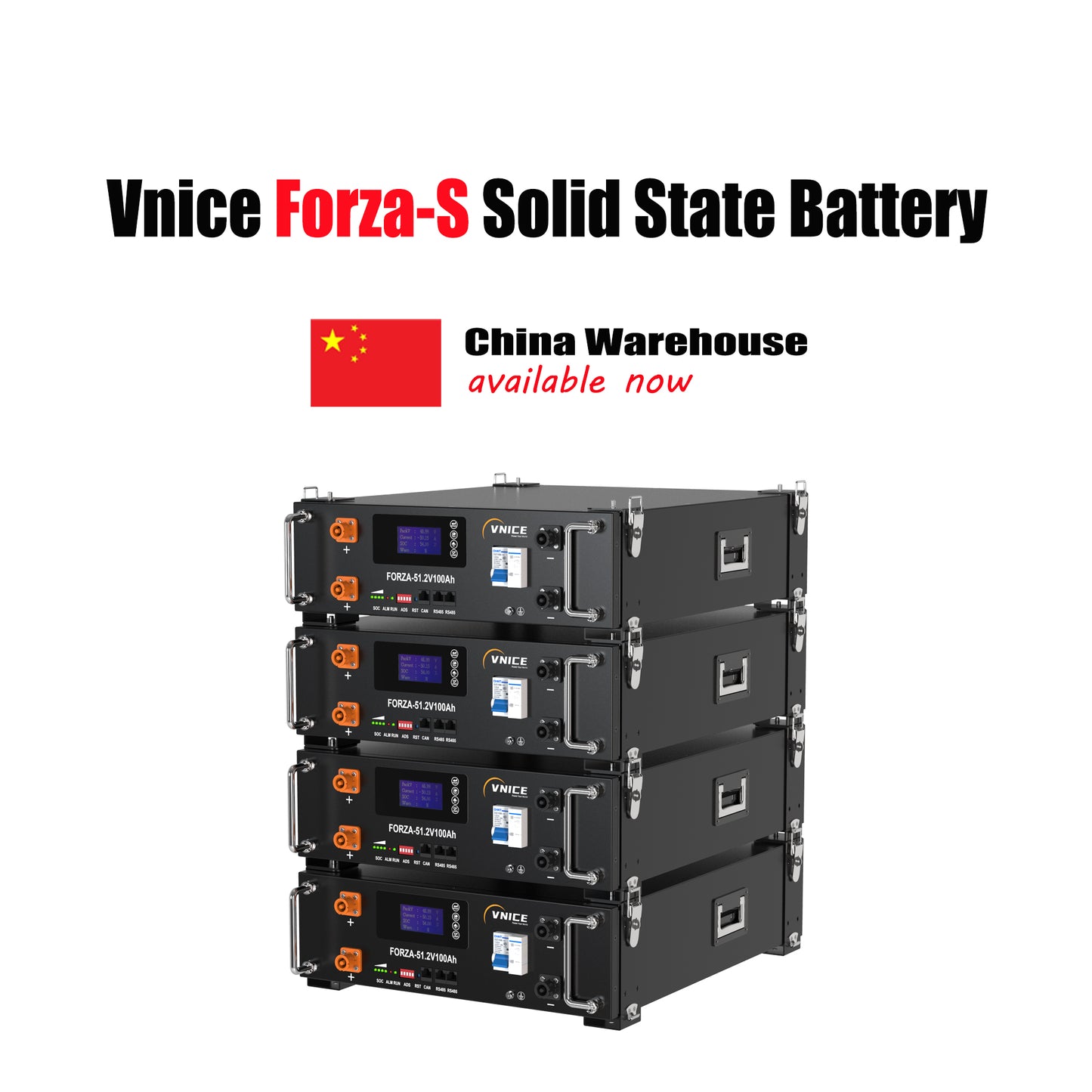 VNICE FORZA-S20 400Ah LifePO4 Semi-Solid State Battery 20KWH Lithium Ion Battery Stacked Battery for Home Energy Storage System