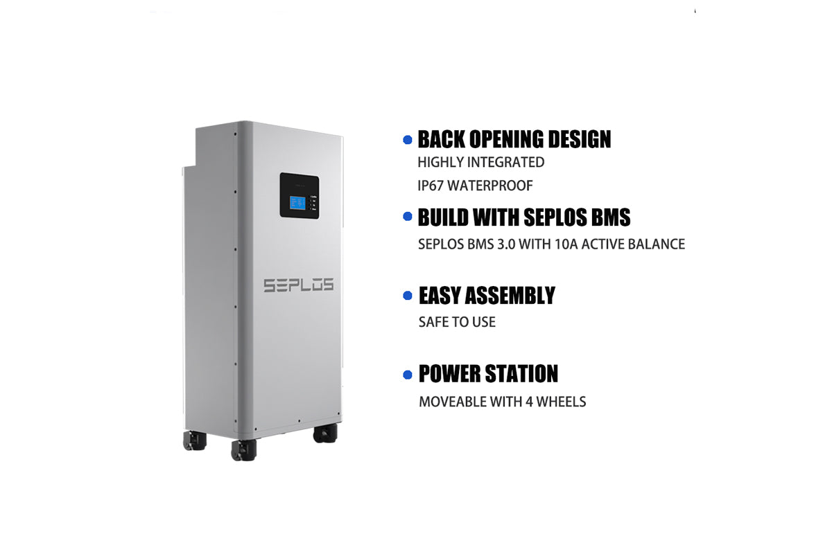 EU Stock Seplos MASON 280L Vertical Solar Energy Storage Battery Pack Without 10A Active Balance Lifepo4 Battery Pack for Home Energy Storage System