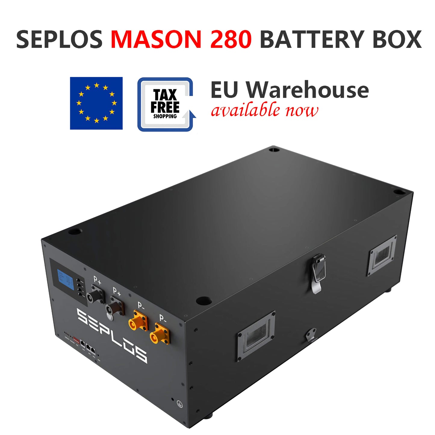 EU Stock Seplos MASON 280 48V 280Ah 16S Lifepo4 Battery Box DIY Stackable Kits Bundle With Seplos BMS 3.0 Active Balance  (Without Cells)