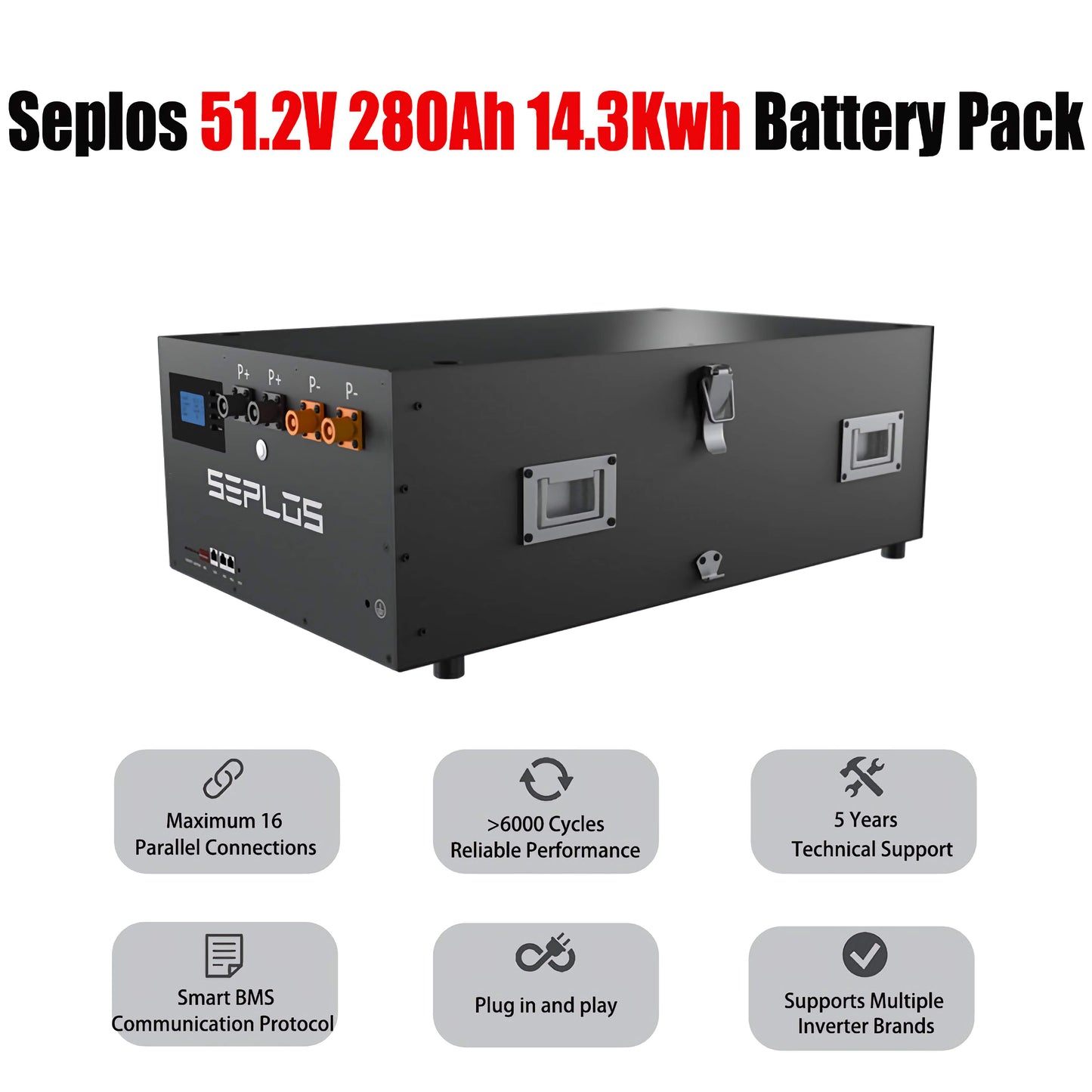 EU Stock Seplos 48V 280Ah Lithium Iron Phosphate 14.3kwh LiFePO4 Battery Pack For Solar Home Energy Storage