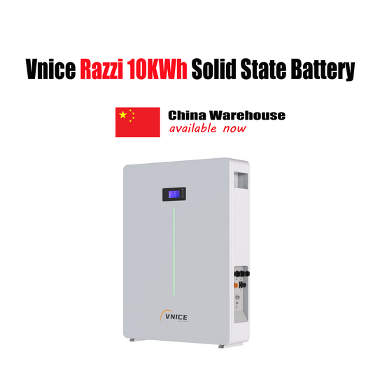 VNICE Razzi 10K LifePO4 Semi-Solid State Battery 51.2V 200Ah 10KWH Lithium Ion Battery for Home and Solar Energy Storage