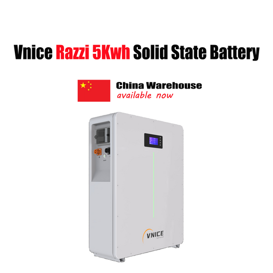 VNICE Razzi 5K LifePO4 Semi-Solid State Battery 51.2V 100Ah 5KWH Lithium Ion Battery for Home and Solar Energy Storage